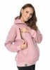 MijaCulture - 3 in1 warm maternity hoodie, for breastfeeding and after  „Molly ” M001 pink